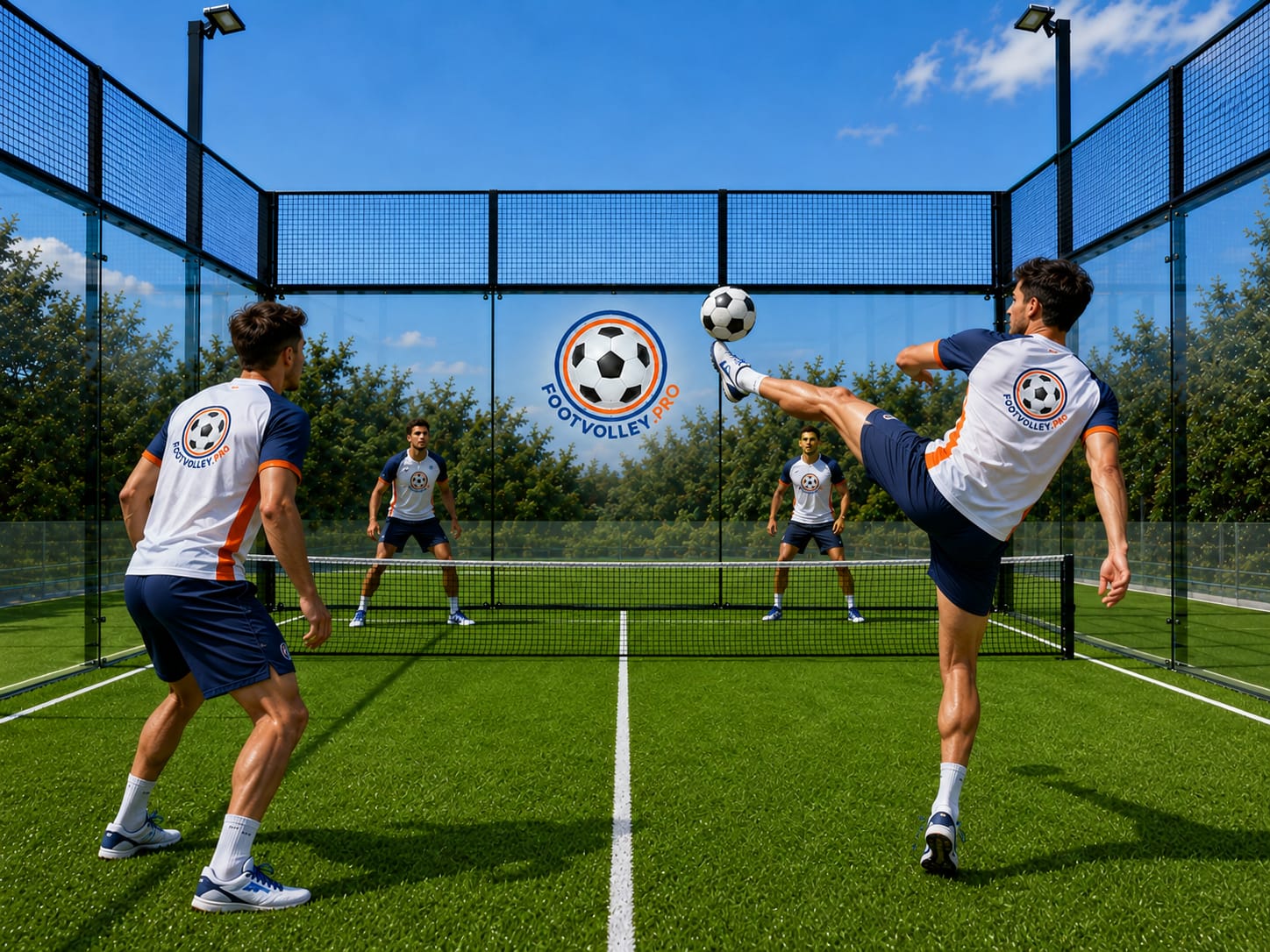Technische trap tijdens Footvolley